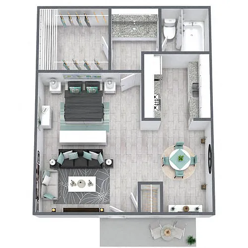 Floor plan S2: 0 Bed 1 Bath