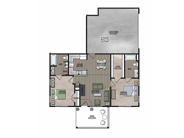 Floor plan Alexander-2x2