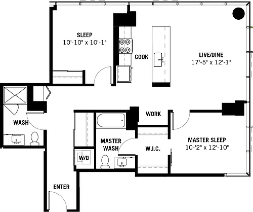 Floor plan Two Bed 10