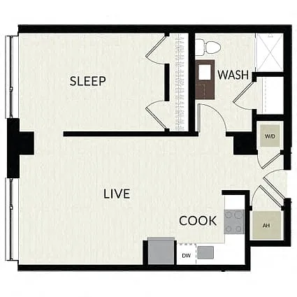 Floor plan 1 Bed/1 Bath-A4