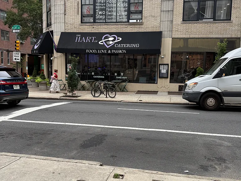 street across from Condo with restaurants and convenience store
