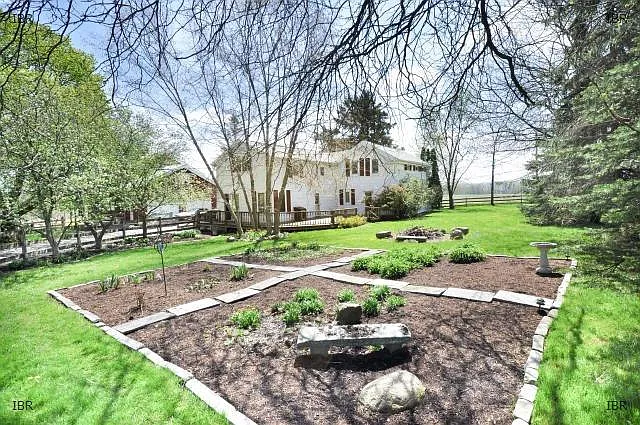 View from garden to deck