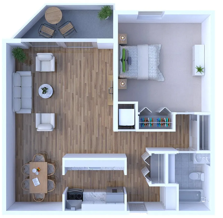 Floor plan 1 Bed 1 Bath