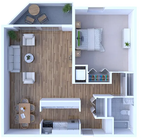 Floor plan 1 Bed 1 Bath