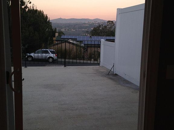 View from sliding door to patio