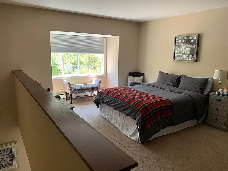 Furniture not included but is an example of how it fits in the space