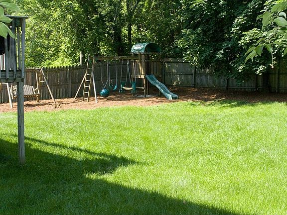 Yard with the playset