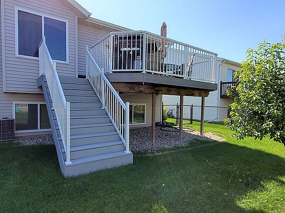 Deck stairs to backyard
