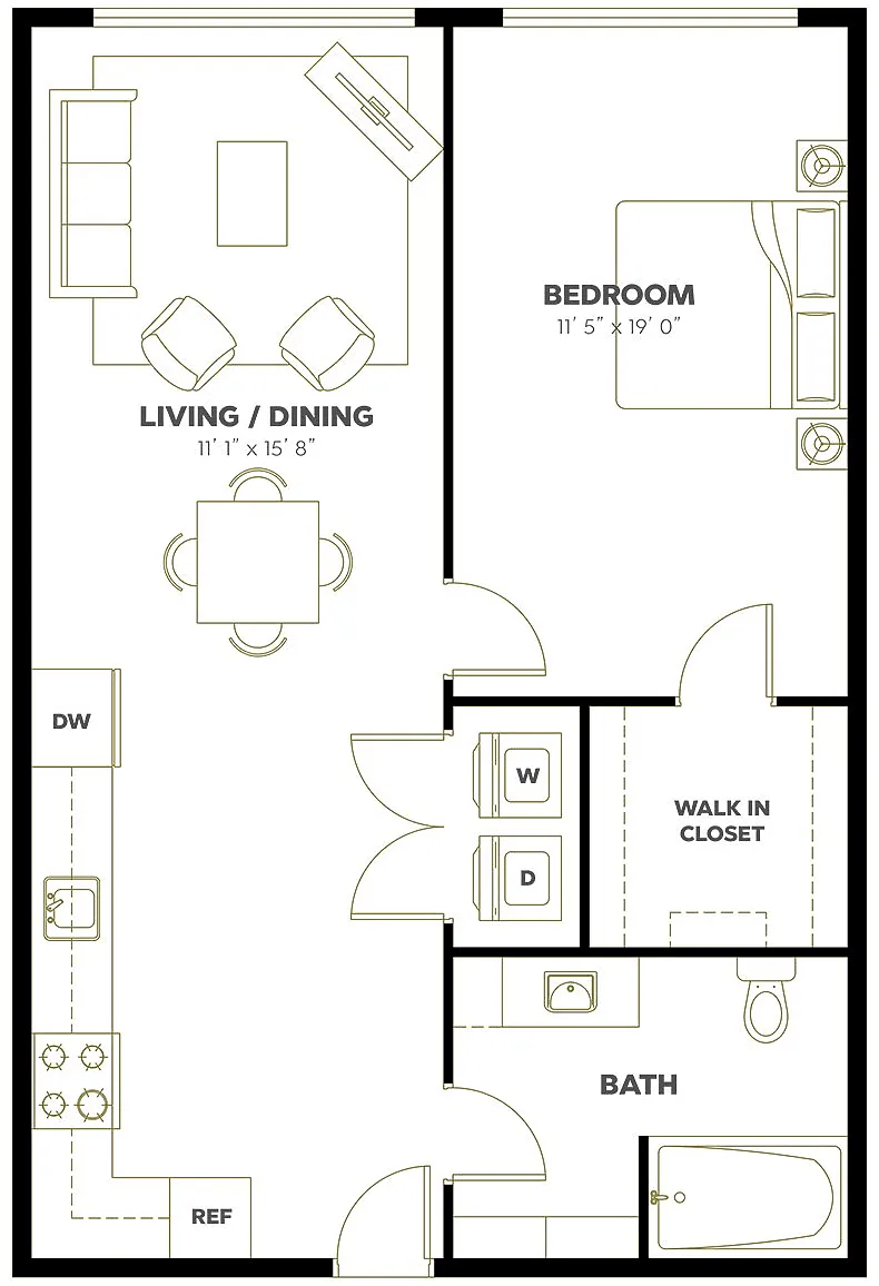 Floor plan 1X1 C17A