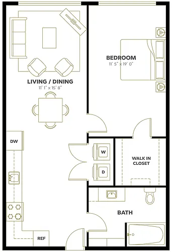 Floor plan 1X1 C17A