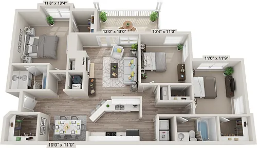 Floor plan Three Bedroom