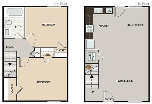 Floor plan 2 bedroom 1 bath