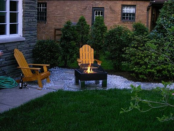 Evening fire pit