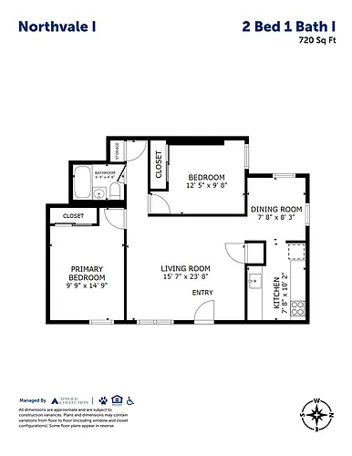 Floor plan 2 Bed 1 Bath I