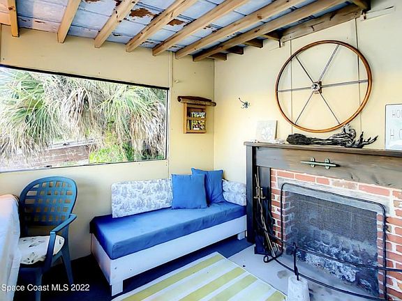 cabana with working fireplace