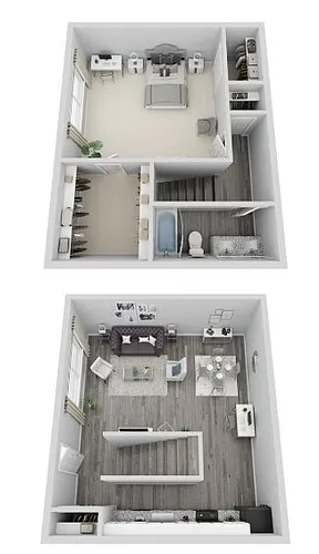 Floor plan 1 Bedroom, 1 Bathroom