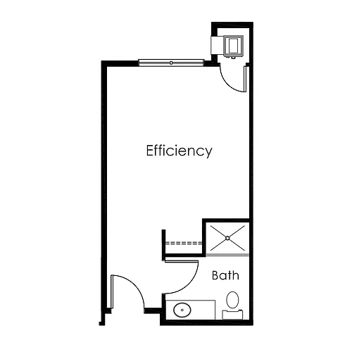 Floor plan Efficiency | 348 sqft