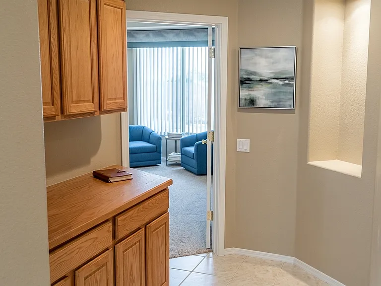 Hallway to Master with storage