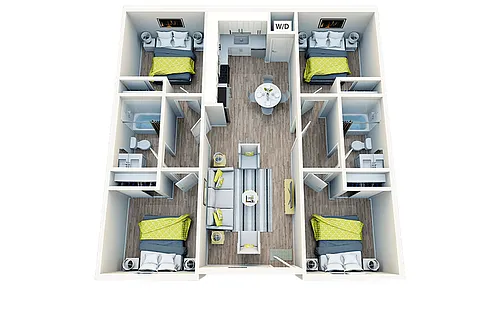 Floor plan 4BR/2BA