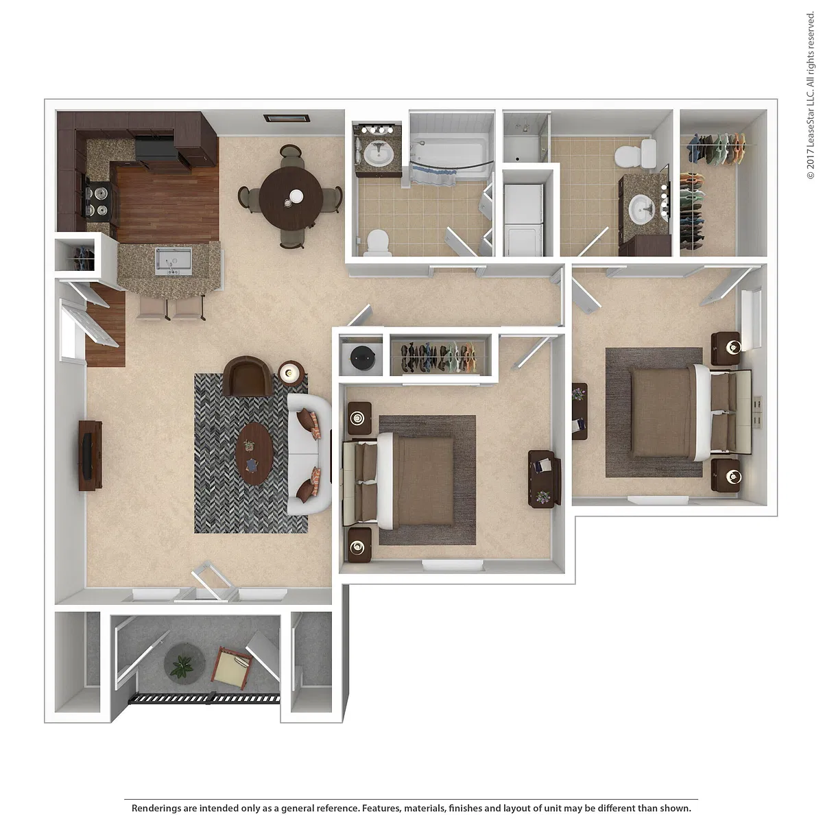 Floor plan 2 Bedroom Traditional