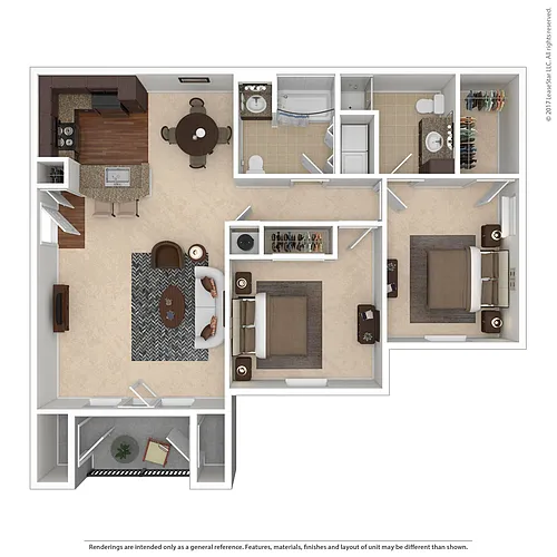 Floor plan 2 Bedroom Traditional