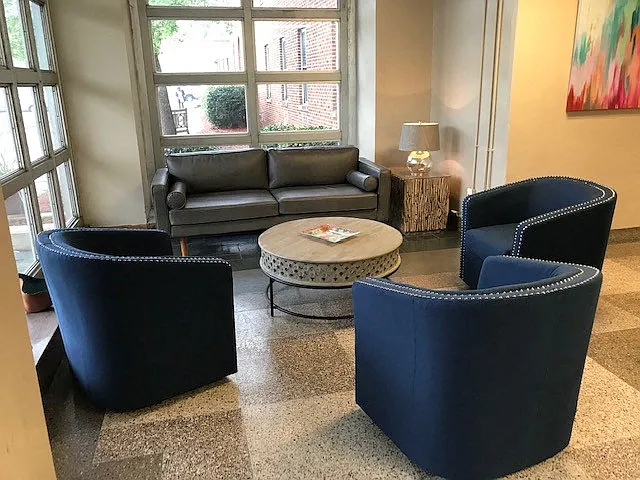 Comfortable seating in the lobby