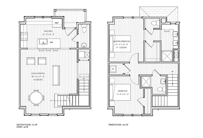 Floor plan Dunn & Davis - 2 Bedroom Preston