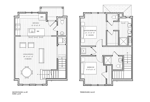 Floor plan Dunn & Davis - 2 Bedroom Preston