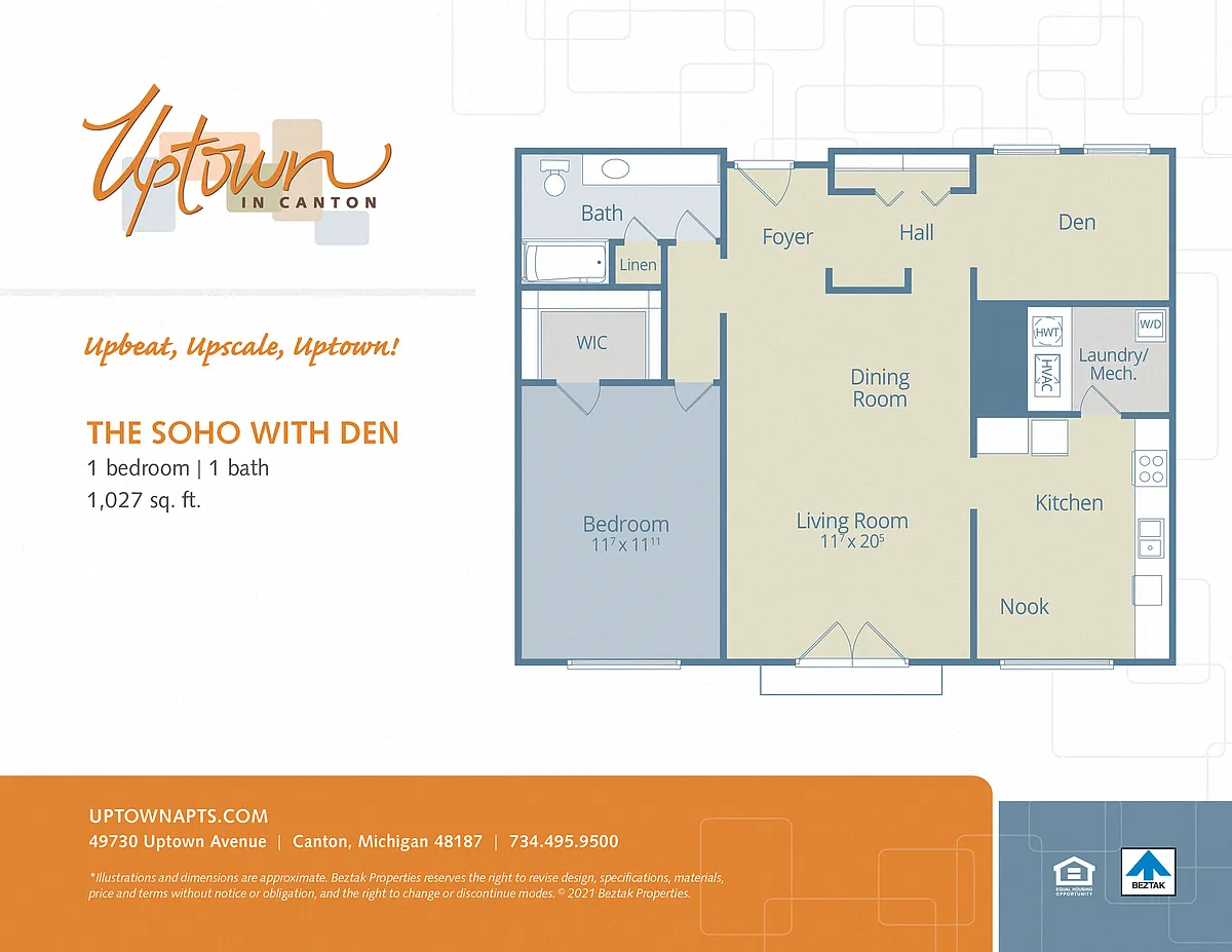Floor plan The Soho w/Den