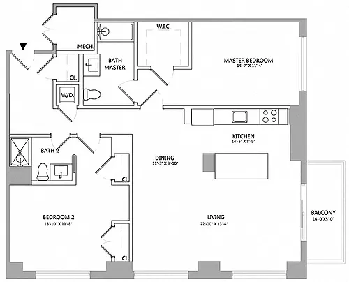 Floor plan 2 Bed/2 Bath-07-7-PH