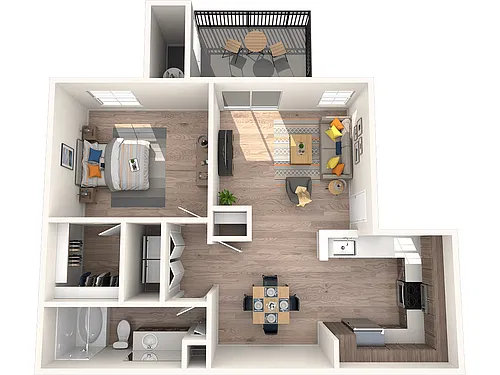 Floor plan 1 Bedroom Renovated