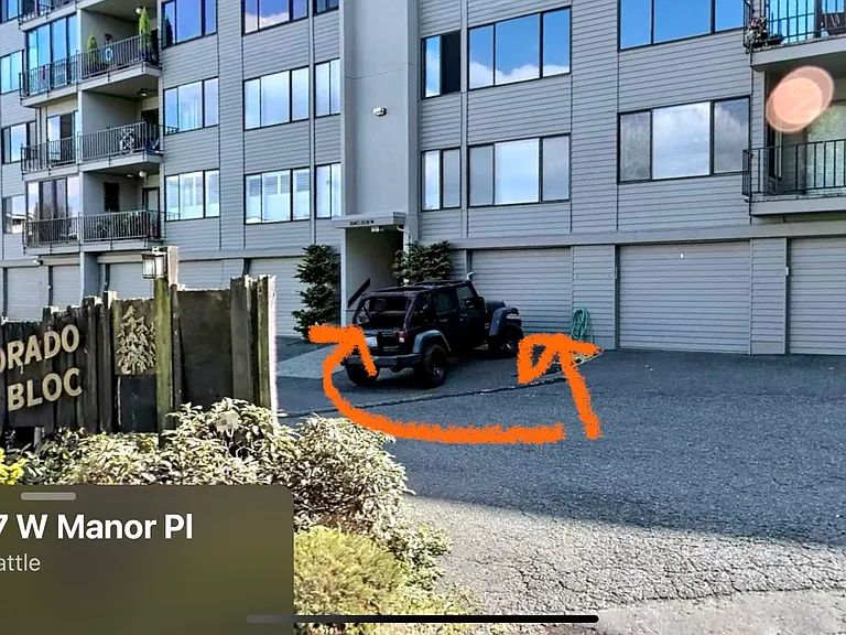 Building entrance right next to your garage stall