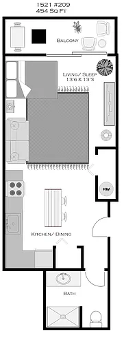 Floor plan Studio-2nd Floor