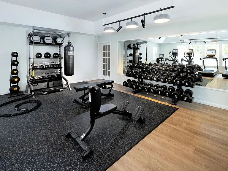 Fitness center with strength equipment