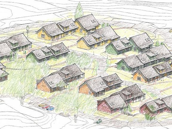 Arial view of 30 homes