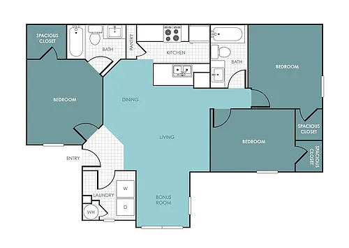 Floor plan Three Bedroom