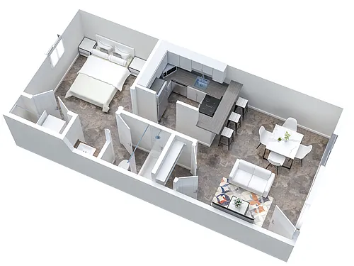 Floor plan 1 Bed 1 Bath