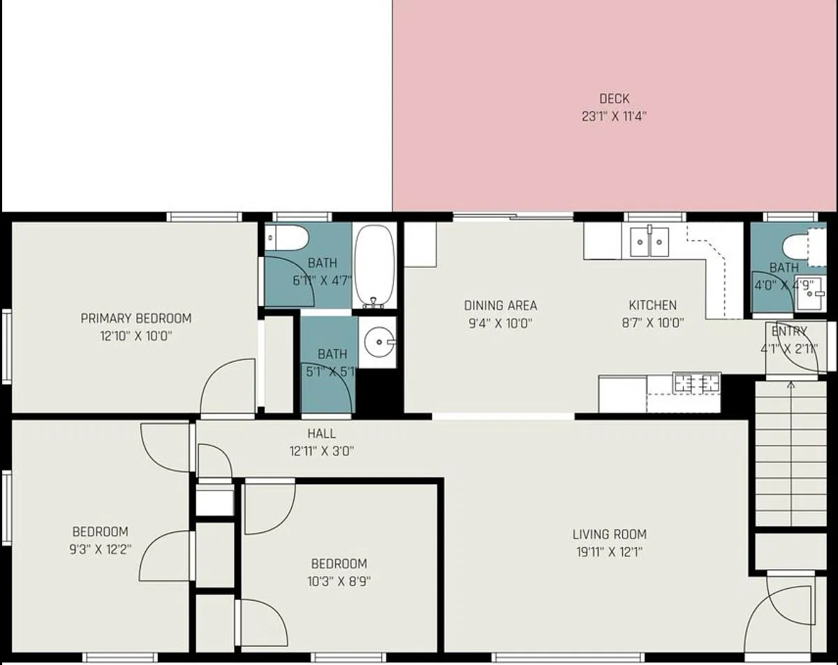 3 bed, 1.5 bath, 1056 sqft, $2,600 — Photo 4