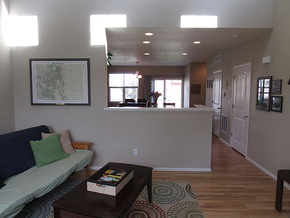 Living room looking into kitchen