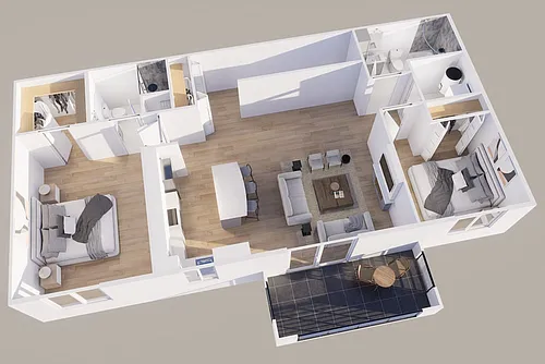 Floor plan Upper - Rear View - 2 Stall