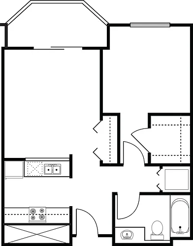 Floor plan 1 Bedroom -594