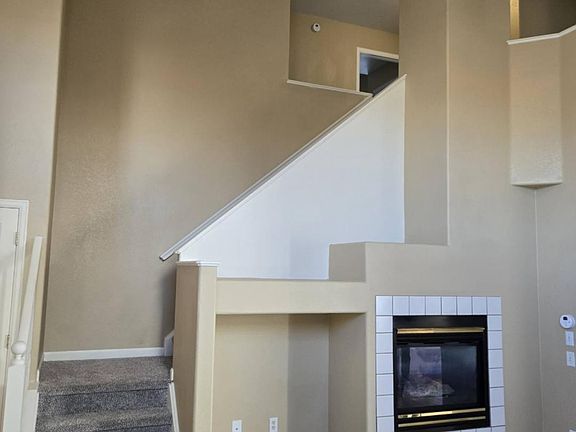 Gas fireplace in the living room.