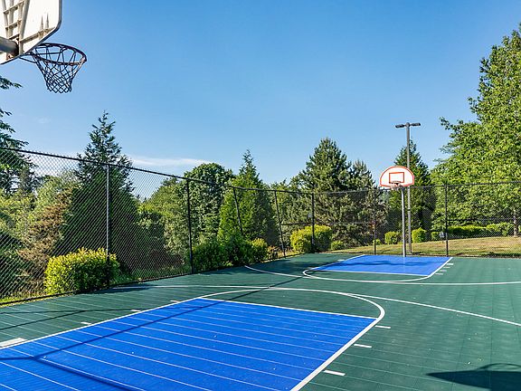 Gated basketball court.