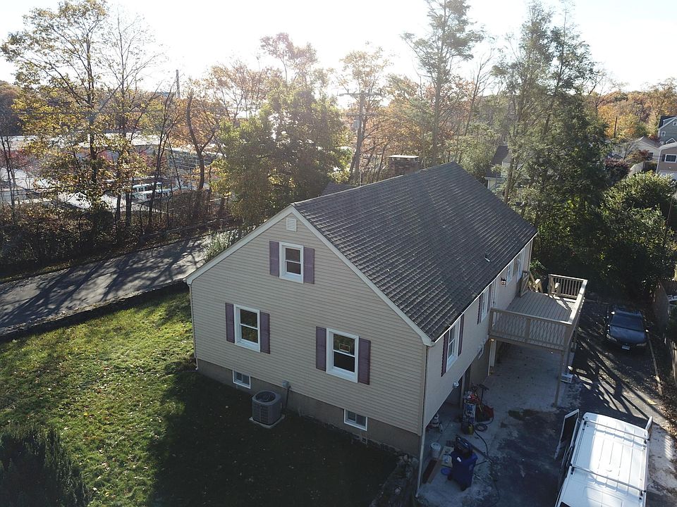Apartment entrance is below the deck.