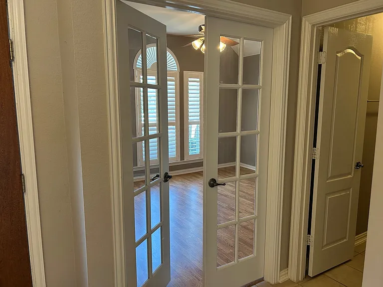 French doors leading into ofice