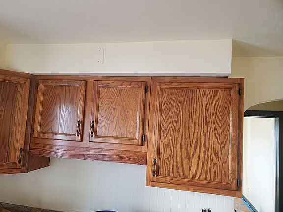 kitchen cupboards, recently restored to original condition. Beautiful real wood!