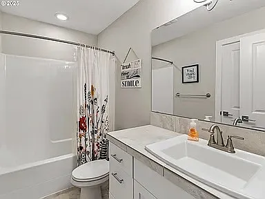 Staged secondary bathroom