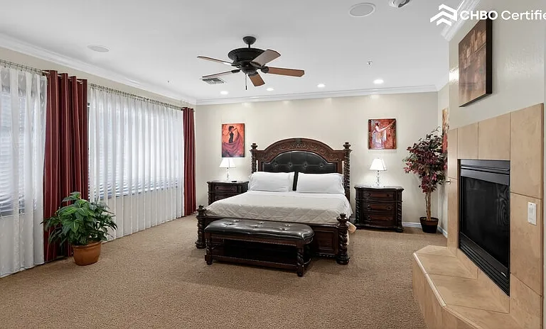 Master bedroom with King size bed