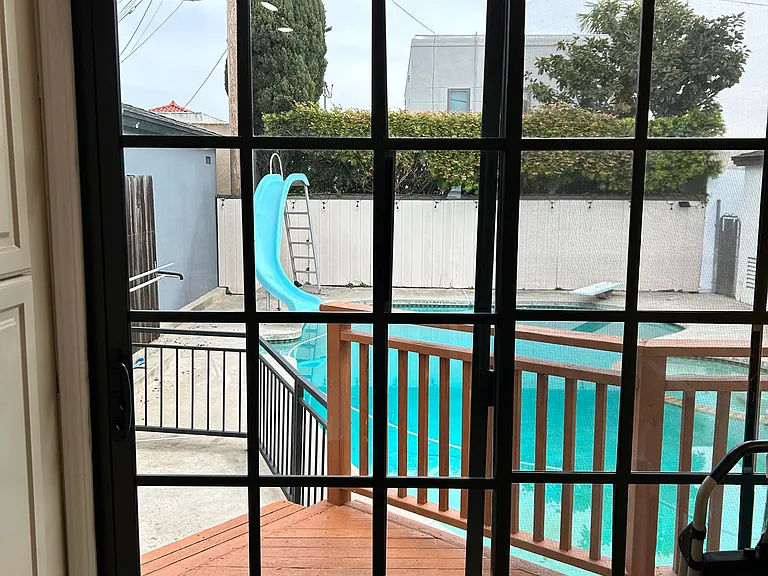 pool area from kitchen
