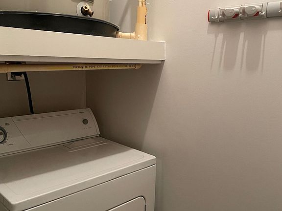 Dryer in laundry closet